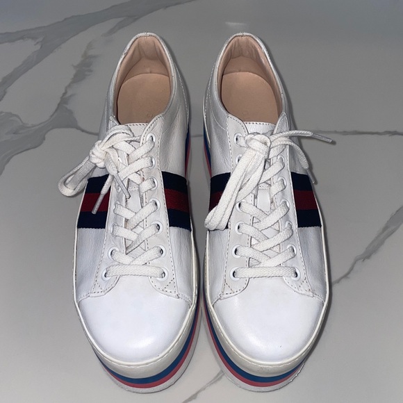 White Gucci women platform sneakers 37.5 Italian (7.5 US) - Picture 2 of 15